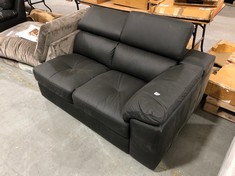 BLACK FAUX LEATHER CORNER SOFA PART (COLLECTION OR OPTIONAL DELIVERY)
