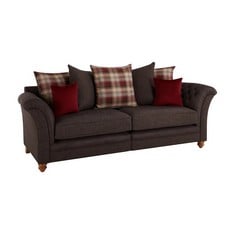 DEXTER 4 SEATER SCATTER BACK SOFA BROWN FABRIC RRP- £1,299 (COLLECTION OR OPTIONAL DELIVERY)