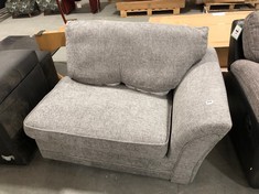 LIGHT GREY WEAVE MIX FABRIC CORNER SOFA PART (COLLECTION OR OPTIONAL DELIVERY)