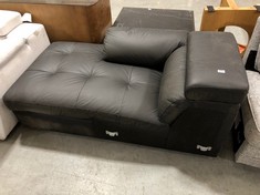 BLACK FAUX LEATHER CHAISE CORNER SOFA PART (COLLECTION OR OPTIONAL DELIVERY)