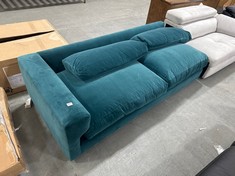 MOSSLEY CORNER SOFA PART IN VELVET TEAL (COLLECTION OR OPTIONAL DELIVERY)