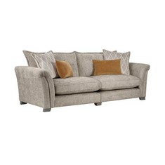 ASHBY 4 SEATER HIGH BACK IN STONE ENZO FABRIC RRP- £2,199.99 (COLLECTION OR OPTIONAL DELIVERY)
