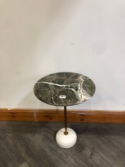 FLEET SIDE TABLE WITH JURASSIC GREEN MARBLE TOP & BRASS LEG RRP- £395 (COLLECTION OR OPTIONAL DELIVERY)