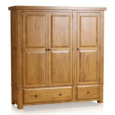HERCULES RUSTIC SOLID OAK TRIPLE WARDROBE RRP- £1,399.99 (COLLECTION OR OPTIONAL DELIVERY)