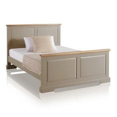 ST IVES NATURAL SOLID OAK & GREY PAINT DOUBLE BED FRAME RRP- £529.99 (COLLECTION OR OPTIONAL DELIVERY)