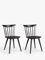 JOHN LEWIS SPINDLE BACK CHAIR BLACK SET OF 2 RRP- £279 (COLLECTION OR OPTIONAL DELIVERY)