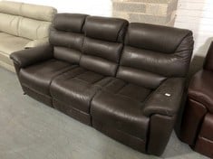 LA-Z-BOY 3 SEATER RECLINER SOFA BROWN FAUX LEATHER RRP- £1,775 (COLLECTION OR OPTIONAL DELIVERY)