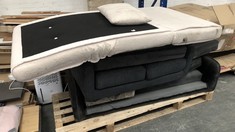 PALLET OF ASSORTED SOFA PARTS TO INCLUDE 2-SEATER SOFA PART IN BLACK FABRIC (COLLECTION OR OPTIONAL DELIVERY) (KERBSIDE PALLET DELIVERY)