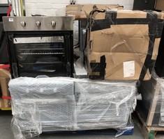PALLET OF ASSORTED ITEMS TO INCLUDE ELECTRIQ PLUG-IN FAN ASSISTED SINGLE OVEN MODEL:EQOVENM2 (COLLECTION OR OPTIONAL DELIVERY) (KERBSIDE PALLET DELIVERY)