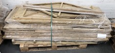 PALLET OF ASSORTED WOODEN SHED PARTS TO INCLUDE GABLE END PIECES (COLLECTION OR OPTIONAL DELIVERY) (KERBSIDE PALLET DELIVERY)
