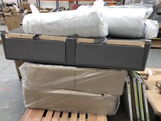 SINGLE DIVAN BED SET WITH MATTRESS IN GREY AND DOUBLE DIVAN BED SET IN GREY AND ROLLED MATTRESS APPROX. 100CM WIDE (COLLECTION OR OPTIONAL DELIVERY) (KERBSIDE PALLET DELIVERY)