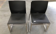 8 X BLACK CHAIRS WITH METAL LEGS (COLLECTION OR OPTIONAL DELIVERY)
