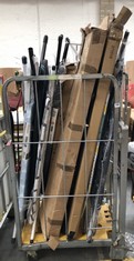 CAGE OF ASSORTED ITEMS TO INCLUDE BRABANTIA IRONING BOARD (CAGE NOT INCLUDED) (COLLECTION OR OPTIONAL DELIVERY) (KERBSIDE PALLET DELIVERY)
