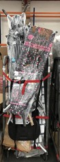 CAGE OF ASSORTED IRONING BOARDS TO INCLUDE MINKY ERGO HOTSPOT SCORCHRESIST IRONING BOARD IN BLACK / PINK (CAGE NOT INCLUDED) (COLLECTION OR OPTIONAL DELIVERY) (KERBSIDE PALLET DELIVERY)