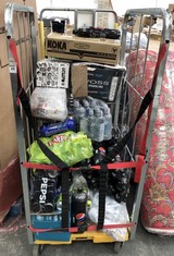 CAGE OF ASSORTED LIQUIDS TO INCLUDE PEPSI MAX 2L BOTTLE OF POP - BBE: JUNE 2024 (CAGE NOT INCLUDED) (COLLECTION OR OPTIONAL DELIVERY) (KERBSIDE PALLET DELIVERY)