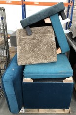 PALLET OF ASSORTED SOFA / PARTS TO INCLUDE GREY LEATHER MIDDLE SOFA PART (PARTS ONLY) (COLLECTION OR OPTIONAL DELIVERY) (KERBSIDE PALLET DELIVERY)