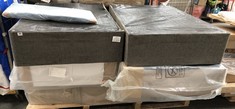 PALLET OF ASSORTED BED PARTS TO INCLUDE VELVET DIVAN BASE PART (COLLECTION OR OPTIONAL DELIVERY) (KERBSIDE PALLET DELIVERY)