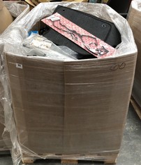 PALLET BOX OF ASSORTED ITEMS TO INCLUDE CAR MATS IN GREY, GEAR CHANGE CABLE (COLLECTION OR OPTIONAL DELIVERY) (KERBSIDE PALLET DELIVERY)