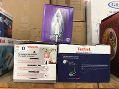 3 X ASSORTED HOME APPLIANCES TO INCLUDE TEFAL ACCESS STEAM FORCE (DELIVERY ONLY)