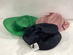 4 X ASSORTED WOMEN'S OCCASION HATS TO INCLUDE JOHN LEWIS BETTY DOWNTURN OCCASION HAT - ROSE (DELIVERY ONLY)