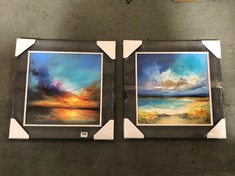 JOHN LEWIS ANNA SCHOFIELD 'AMAZING SUNSET' FRAMED PRINTS - SET OF 2 RRP £150 (DELIVERY ONLY)