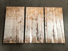JOHN LEWIS ALLISON PIERCE 'SOFT BIRCH' CANVAS PRINT - SET OF 3 - GREEN/WHITE RRP £130 (DELIVERY ONLY)