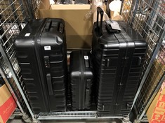 3 X ASSORTED JOHN LEWIS SUITCASES TO INCLUDE JOHN LEWIS ZIPLESS ALUMINIUM LARGE SUITCASE - BLACK (DELIVERY ONLY)