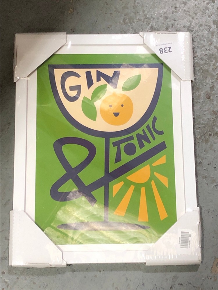 John Pye Auctions JOHN LEWIS EAST END PRINTS GIN & TONIC FRAMED PRINT