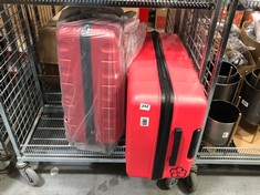 2 X JOHN LEWIS HARD SHELL SUITCASES - MIXED COLOURS - RED AND BRIGHT RED (DELIVERY ONLY)