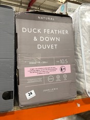 JOHN LEWIS DUCK FEATHER & DOWN DUVET - TOG 10.5 IN SINGLE SIZE (DELIVERY ONLY)
