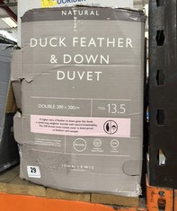 JOHN LEWIS DUCK FEATHER & DOWN DUVET IN SIZE DOUBLE 13.5 TOG (DELIVERY ONLY)