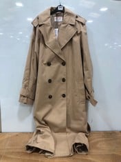 ANYDAY JOHN LEWIS WOMEN'S LONG TRENCH COAT - STONE SIZE M (DELIVERY ONLY)
