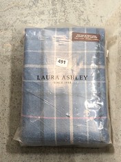 LAURA ASHLEY ALFRISTON CHECK BLACKOUT CURTAINS - DARK SEASPRAY SIZE 162X183 CM RRP £156 (DELIVERY ONLY)