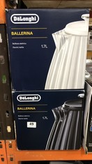 DELONGHI BALLERINA ELECTRIC KETTLE IN WHITE AND DELONGHI BALLERINA ELECTRIC KETTLE IN BLACK (DELIVERY ONLY)
