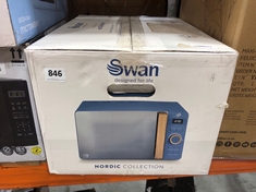 SWAN NORDIC COLLECTION 20L 800W DIGITAL MICROWAVE SPRUCE BLUE (DELIVERY ONLY)
