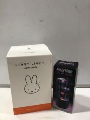 BOX OF X10 ASSORTED ITEMS TO INCLUDE JELLYFISH LAMP. (DELIVERY ONLY)