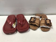 X2 PAIRS OF SANDALS SIZE 8. (DELIVERY ONLY)