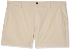 15 X ESSENTIALS MEN'S SLIM-FIT 5" FLAT-FRONT COMFORT STRETCH CHINO SHORT (PREVIOUSLY GOODTHREADS), OFF-WHITE, 38W. (DELIVERY ONLY)