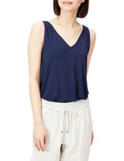 20 X ESSENTIALS WOMEN'S JERSEY STANDARD-FIT V-NECK VEST (PREVIOUSLY DAILY RITUAL), NAVY, S. (DELIVERY ONLY)