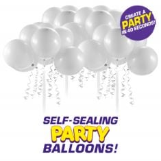 QTY OF ITEMS TO INLCUDE BOX OF ASSORTED ITEMS TO INCLUDE BUNCH O BALLOONS PARTY - SELF-SEALING PARTY BALLOONS, 32 X 11 INCH BALLOONS, MAILBOX, (WHITE), INOV8 PRO CLIP-ON 3.5MM LAVALIER (LAPEL) CONDEN