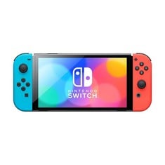 NINTENDO SWITCH OLED EDITION CONSOLE (ORIGINAL RRP - £320.00) IN BLACK AND RED AND BLUE. (UNIT ONLY) [JPTC67926]