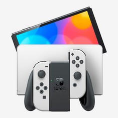 NINTENDO SWITCH OLED MODEL CONSOLE (ORIGINAL RRP - £309.99) IN WHITE AND BLACK. (WITH BOX) [JPTC67842]