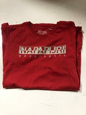 3 X ASSORTED NAPAPIJRI T-SHIRTS TO INCLUDE RED WITH GREY LOGO SIZE 14YRS (DELIVERY ONLY)