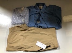 3 X ASSORTED BRANDED CLOTHING TO INCLUDE HOLLISTER LONG SLEEVE SHIRT BLUE SIZE SM (DELIVERY ONLY)