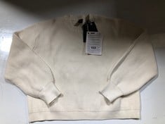 STEFANEL KNIT CREW NECK SWEATER OFF WHITE SIZE SM (DELIVERY ONLY)