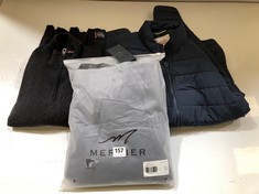 3 X ASSORTED BRANDED CLOTHING TO INCLUDE MERCIER CARUSO JOGGERS GREY SIZE XS (DELIVERY ONLY)