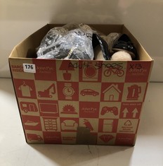 BOX OF ASSORTED ADULT FOOTWEAR TO INCLUDE NIKE TRAINERS GREY/BLACK KNIT SIZE 8 (DELIVERY ONLY)