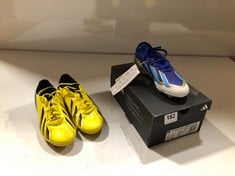2 X ASSORTED CHILDRENS ADIDAS FOOTY BOOTS TO INCLUDE CRAZYFAST LEAGUE MESSI BLUE/WHITE/GOLD SIZE 2 (DELIVERY ONLY)