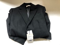 PIER-ONE SINGLE BREASTED WOOL LOOK COAT BLACK SIZE M (DELIVERY ONLY)