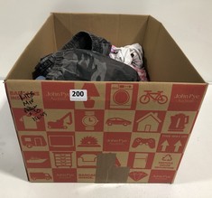 BOX OF ASSORTED CHILDREN'S CLOTHING TO INCLUDE NEXT CARGO PANTS GREY CAMO SIZE 11YRS (DELIVERY ONLY)